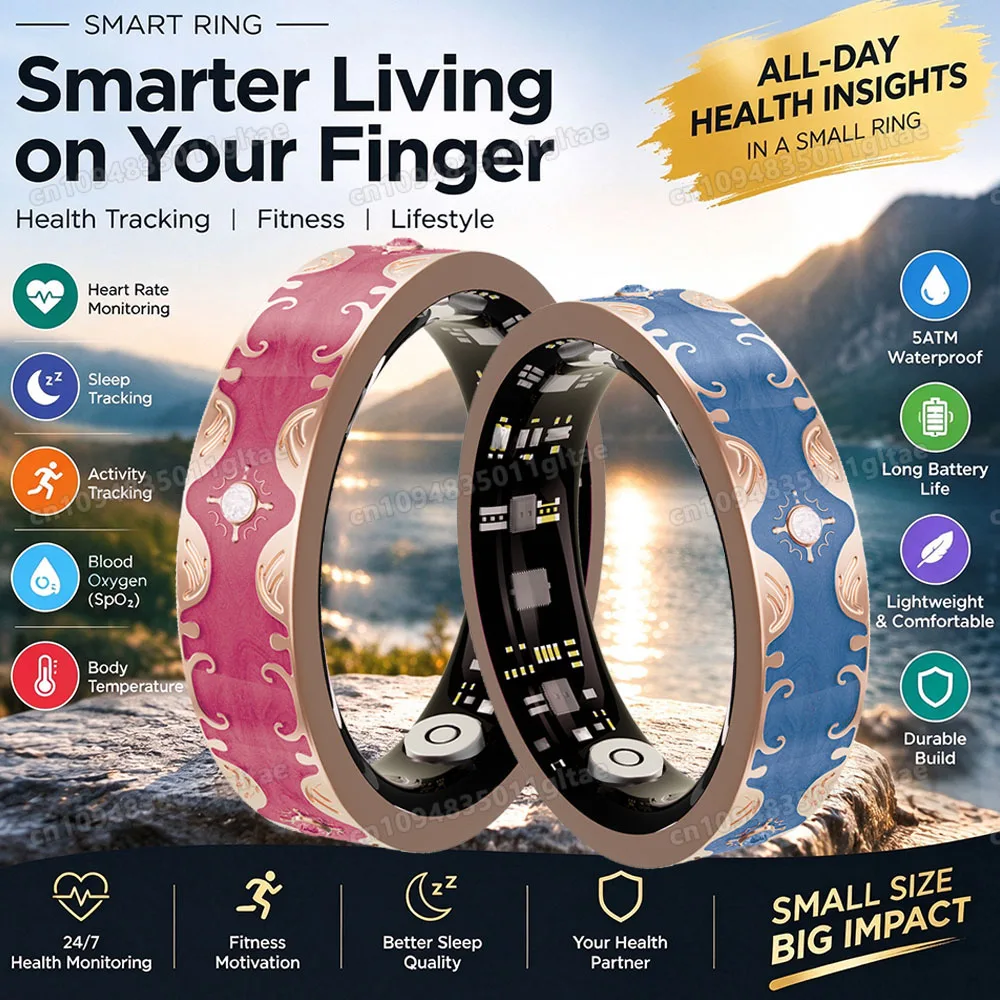 New Fashion Diamond Smart Ring Women With Box Waterproof Ring Various Colors Available Sport Health Heart Rate Monitor Ring R10