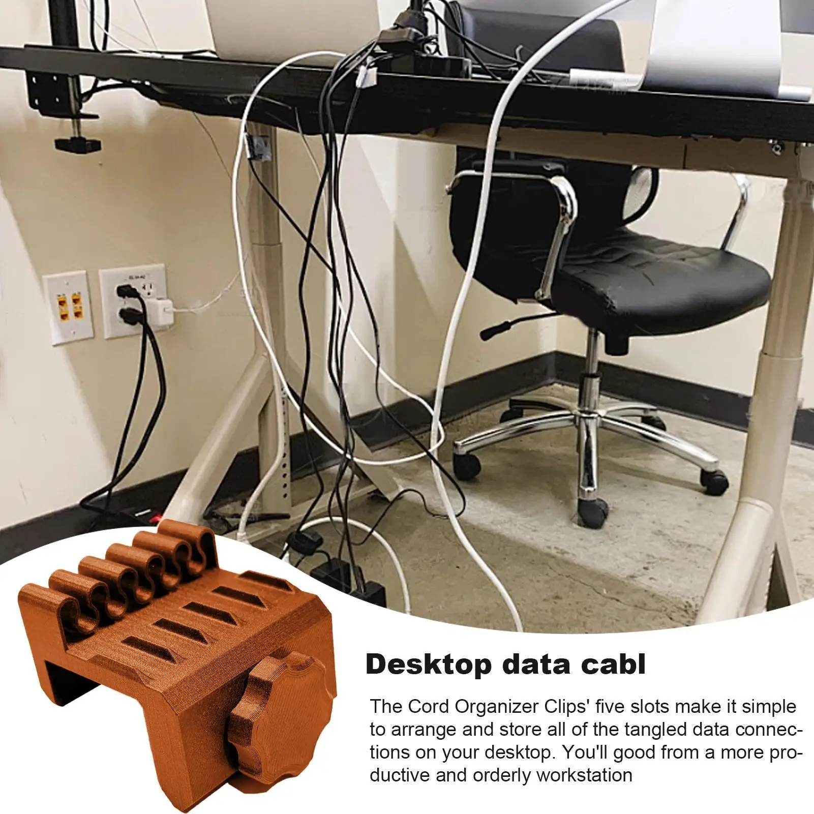 

Cord Holder Clips 5 Slots Organization Management Desktop Cord Holder For Wall Desktop Nightstand Table Home Dorm Cafe School