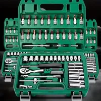 Advanced Car Repair Kit , Green Toolbox, 46pcs Professional Ratchet Set Professional Tool Set, Car Maintenance Essentials