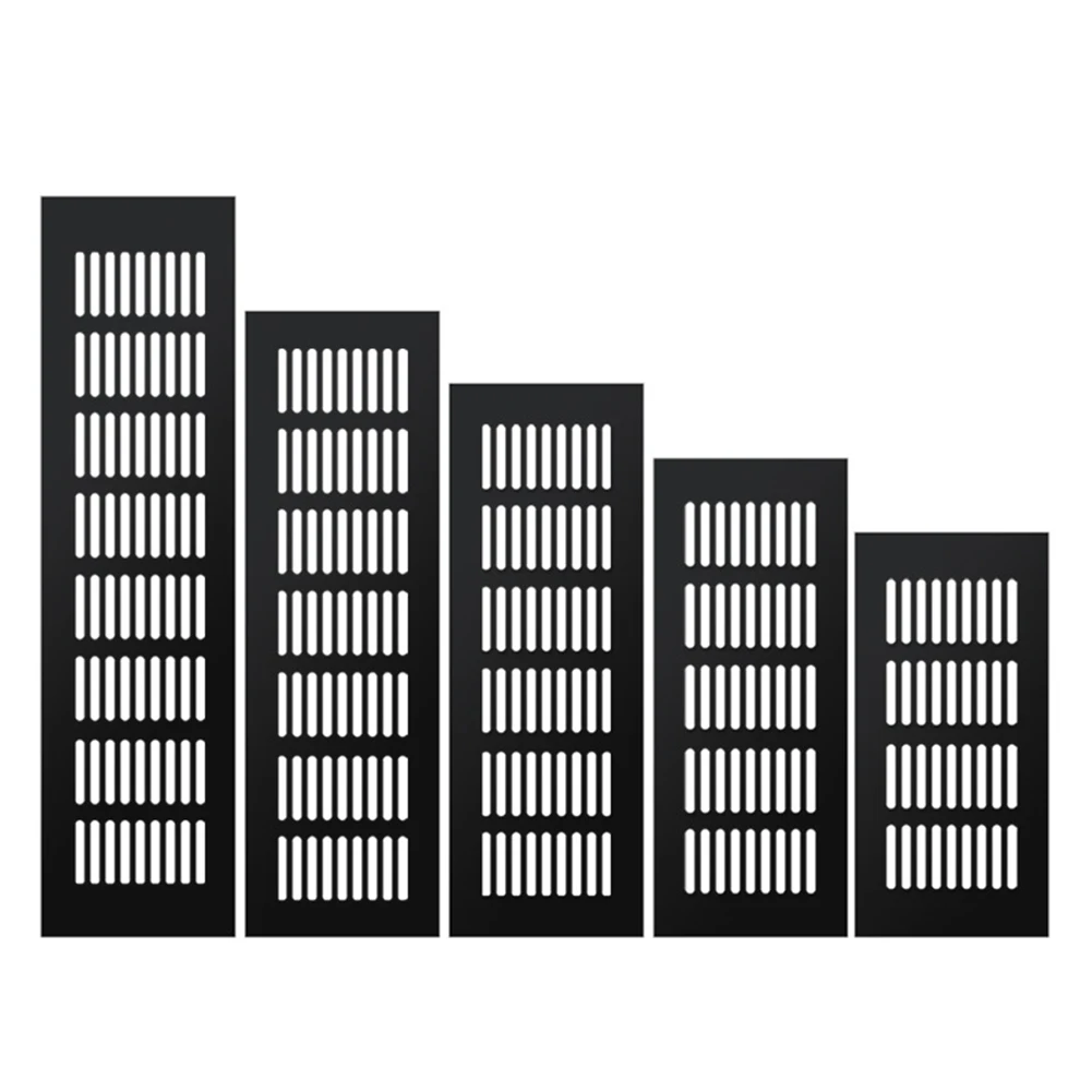 Air Vent Grille Ventilation Grille Aluminum Alloy Cabinet Wardrobe 60mm Black Clean Easy To Install Rectangular