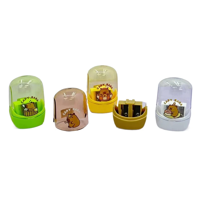 1PC Aesthetic Kawaii Stationery Cute Cartoon Capybara Pencil Sharpener Portable Manual Pencil Sharpener School Supplies Gifts