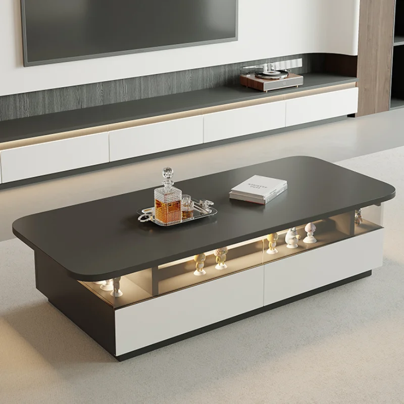 Hardcover Storage Nordic Coffee Table Luxury Modern Design White Black Coffee Table Minimalist Italian Mesita Auxiliar Furniture image 3
