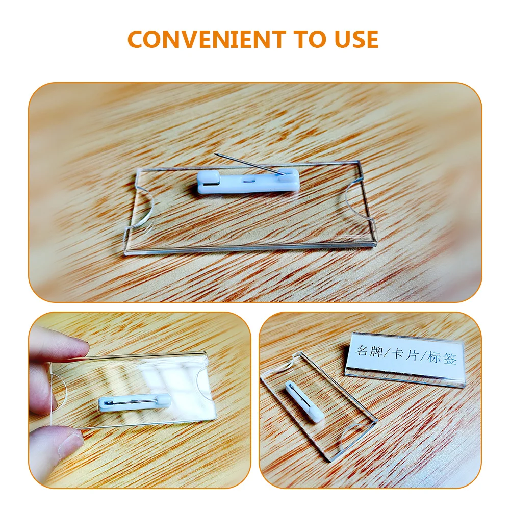 10 Pcs Badge Trade Show Badges Employee Tag Holders Name Lapel Identity Tags for Office Acrylic Students Lightweight