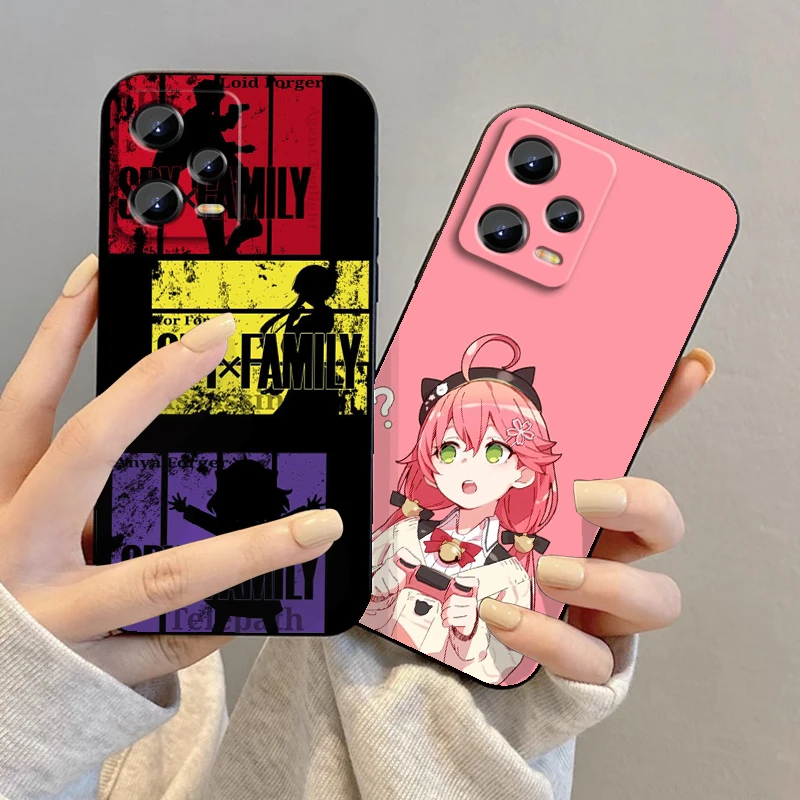 Anime SPY X FAMILY Comics For Xiaomi Redmi Note 13 12R 12 12S Turbo 11 11T 11S 10 10S Pro Plus 5G Black Soft Phone Case