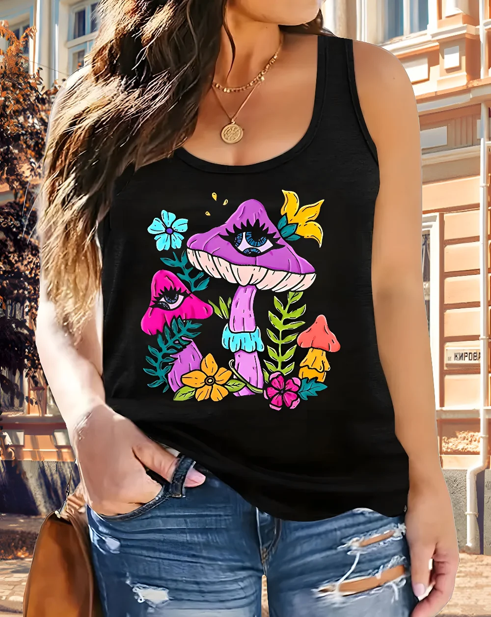 Camisetas sin mangas de talla grande para mujer, camisola elástica holgada con estampado de letras, ropa de calle de verano, chaleco negro de gran