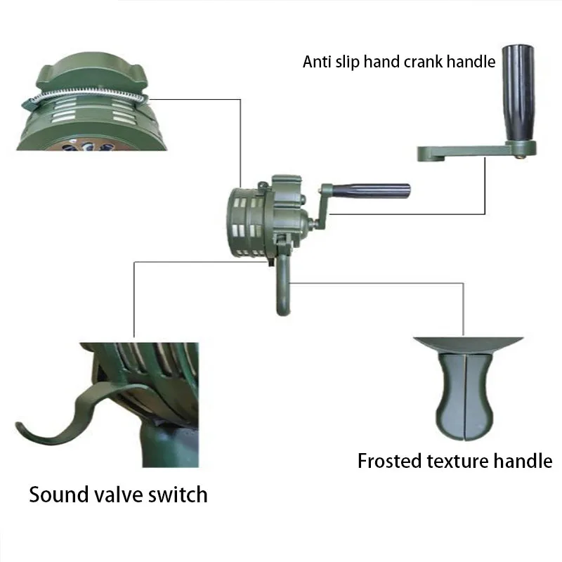 KOOJN High Decibel Hand Operated Alarm for Fire Protection Mine Area Flood Prevention Emergency Fire Drill Handheld Alarm