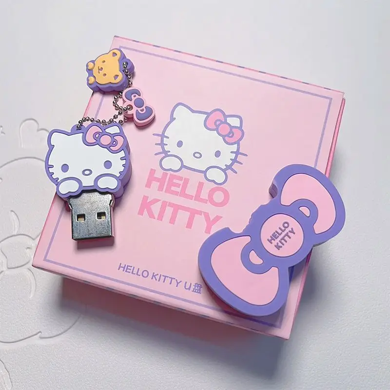 

Sanrio Hello Kitty USB Flash Drive 8G Mobile Phone Computer Dual-use High-speed Car USB Flash Drive Kawaii Gift Office Supplies