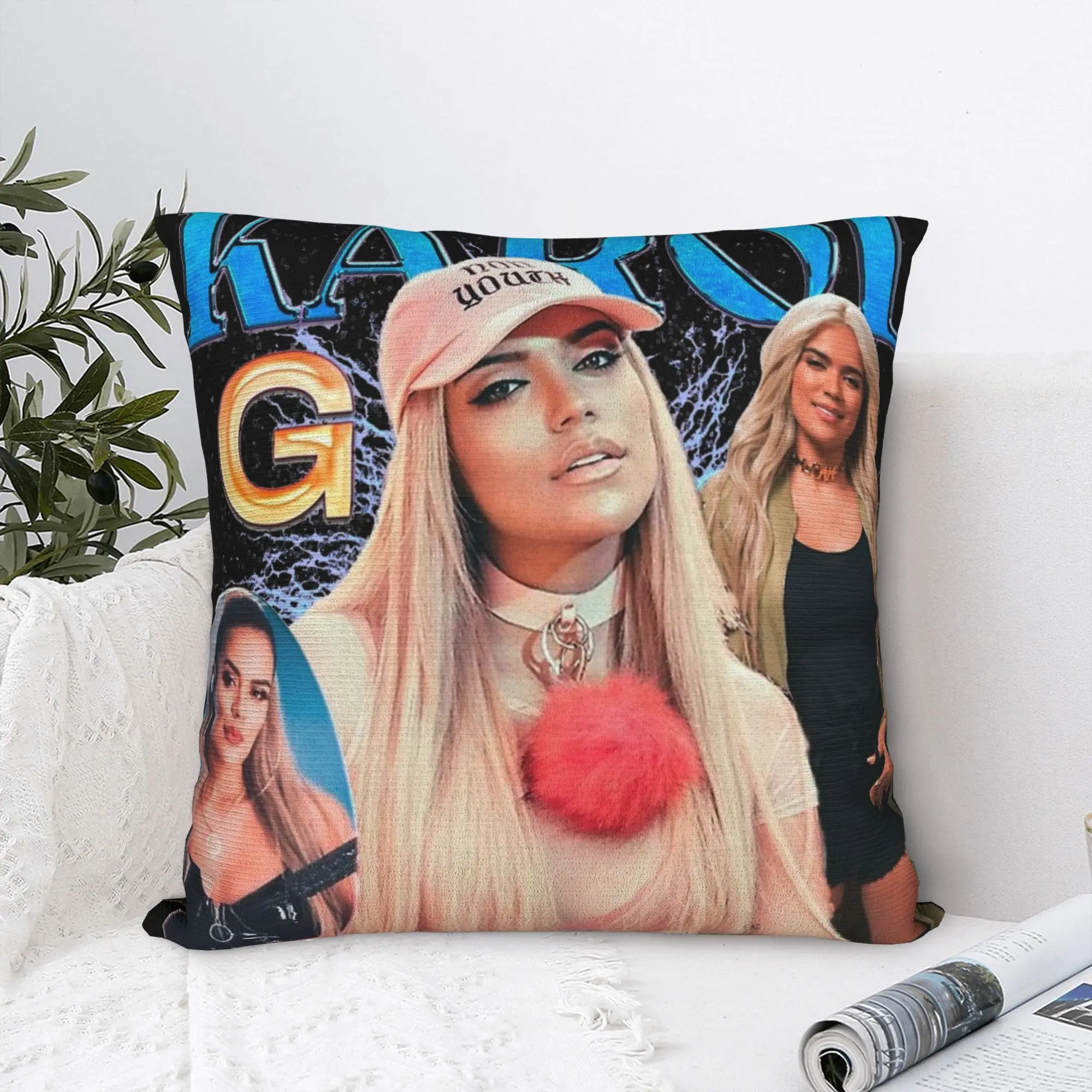 Karol G Pillowcase Double-sided Printing Polyester Cushion Cover Decoration  Pillow Case Cover Home Square 18''