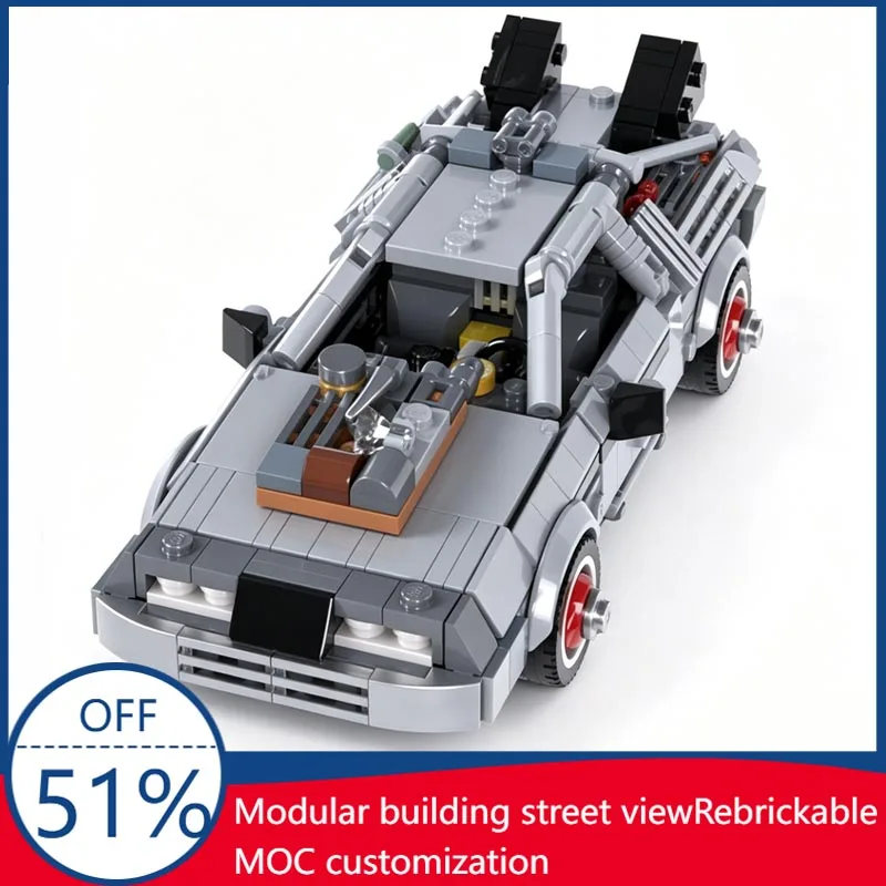 

480pcs Back To The Future Delorean Dmc 12 Time Machine Model Custom Building Blocks Creative Educational Assembly Toy Gift For