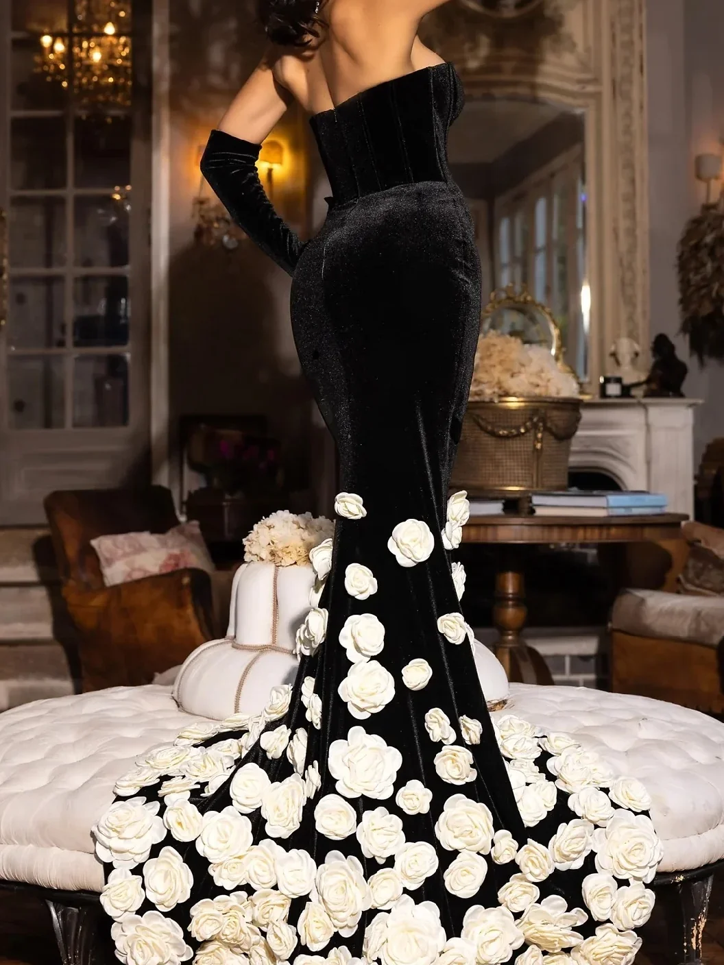 فساتين سهرة رسمية أنيقة على شكل قلب بدون أكمام على شكل حورية البحر مخصصة لحفلات أعياد الميلاد