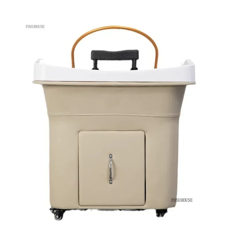 Portable Shampoo Chair Station Head Basin Hair Care Barber Shop with Water Circulation Shampoo Bed Beauty Salon Dedicated q p