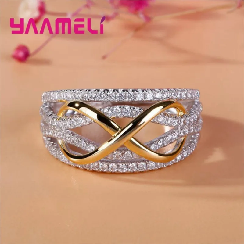 

Friendship Infinity Ring 925 Sterling Silver Knuckle Rings Romantic Cute Simple Geometric 8 Eight Rings for Friends