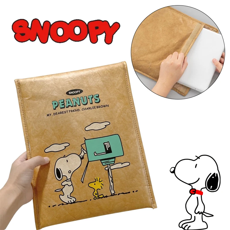 Snoopy Cartoon Tablet Case Cover Bag for iPad MacBooks Air Pro 11 Inch Samsung Shockproof Protective Pouch Tablet Storage Bag