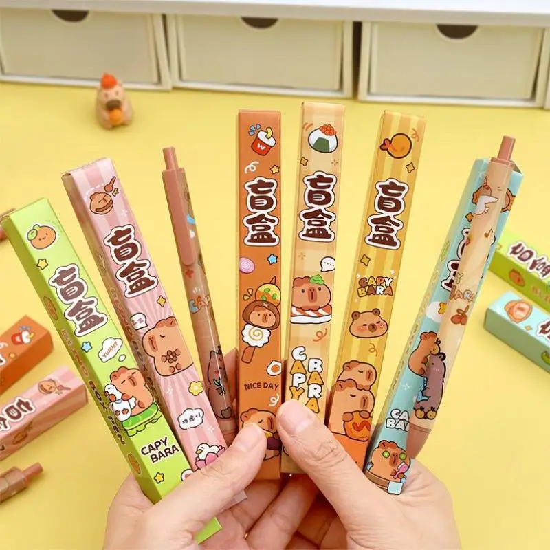 

Новые 5 шт. гелевые ручки с мультяшным дизайном капибара, быстросохнущие, милые, нейтральные, для школьников и студентов, канцелярские принадлежности