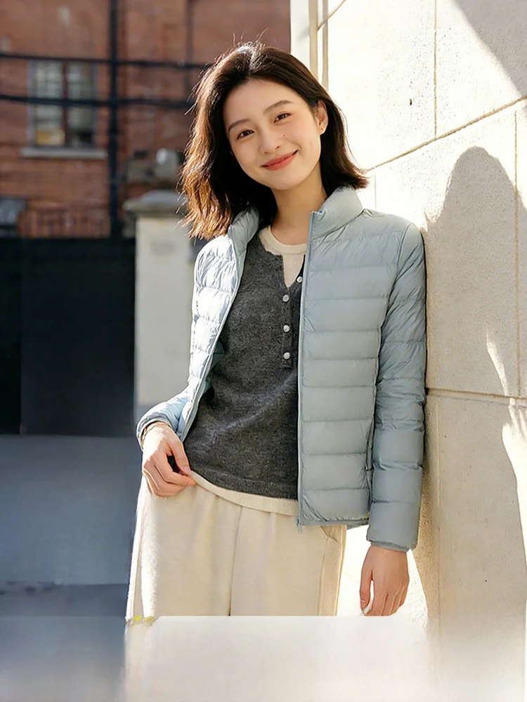 

Snow Fly New 2024 Women's Fashionable Pure Color Versatile down Jacket 90% Duck Feather Light Thin Straight Cut Commute Style