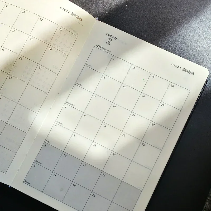 Dagelijkse Minuten Engelse Lederen Notebookboekkalender Zakelijke Notitieblok Agenda Vergadering Planner 2024