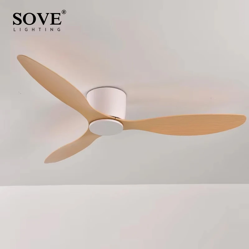 SOVE Modern White Ceiling Fan With Remote Control Low Floor BLDC Motor 30W  Simple Ceiling Fans Without Light Home Fan 220V