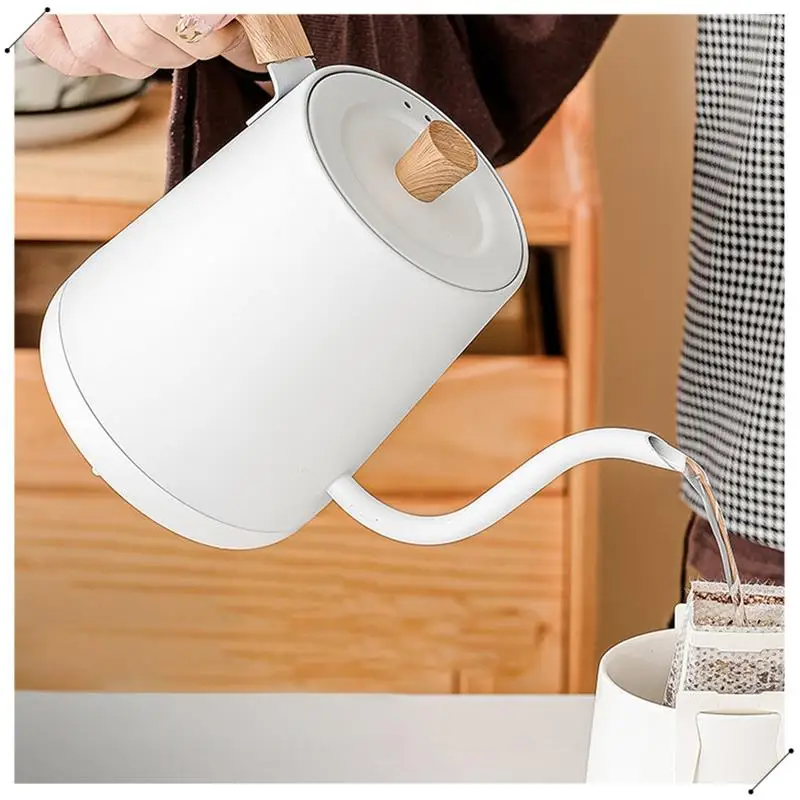 Electric Coffee Kettle Flash Heat Temperature Control Hand Kettle Gooseneck Slender Smart 800Ml 1000W EU Plug