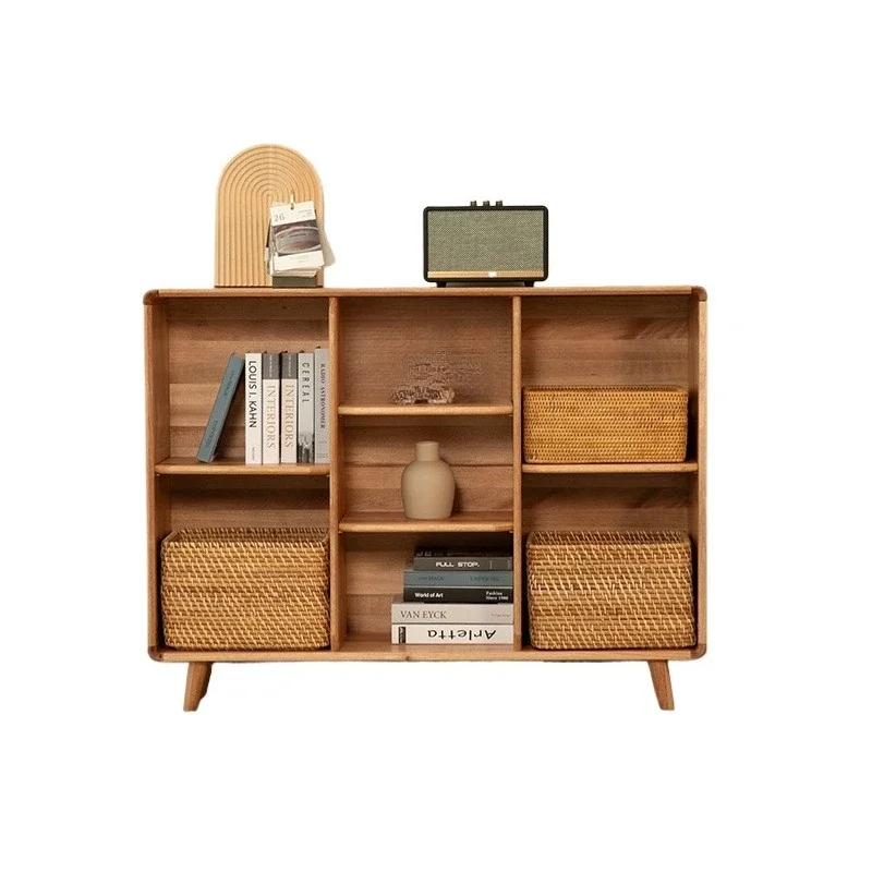 

Solid wood bookcase All solid wood floor-to-ceiling home locker bookshelf Modern simple bookcase