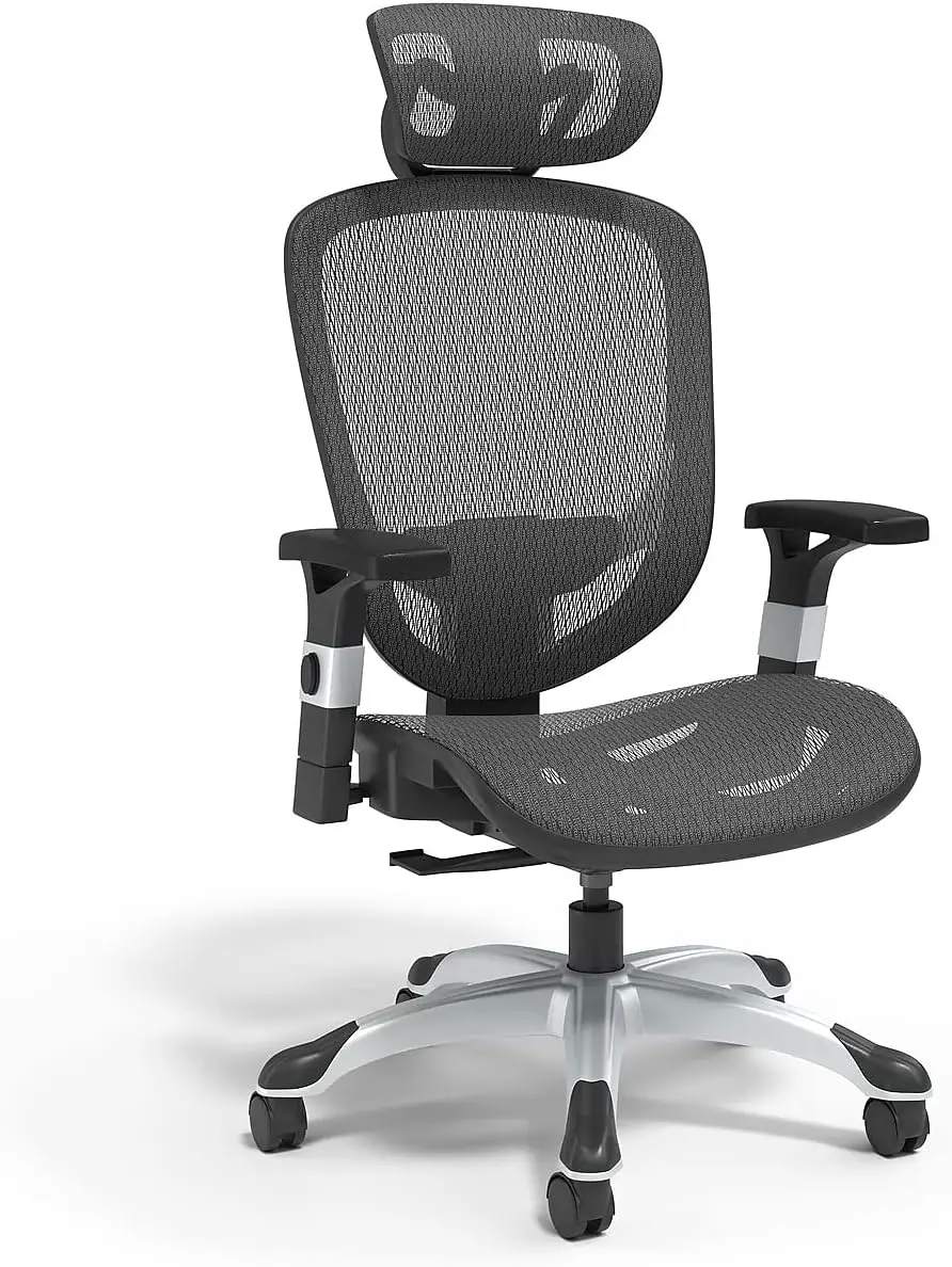 Hyken silla de trabajo de malla técnica (negra, se vende como 1 cada)-silla de oficina ajustable con Material de malla transpirable, proporciona