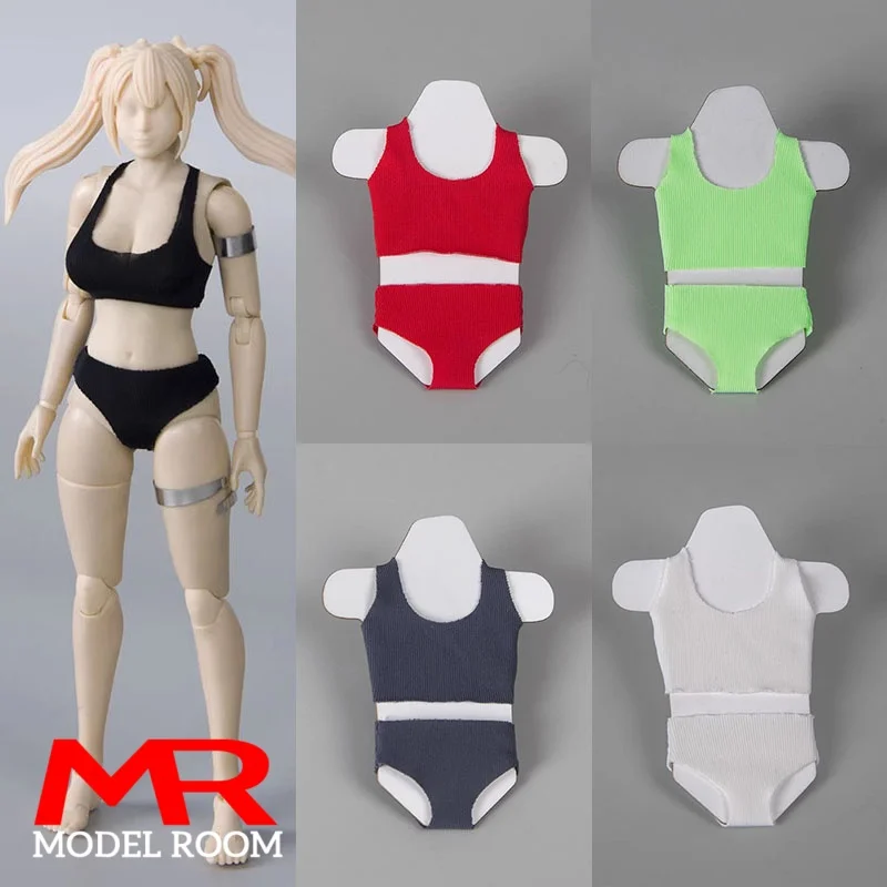 Chaleco femenino a escala 1/12, calzoncillos, ropa interior deportiva, modelo de ropa compatible con muñecos corporales de figura de acción de soldado CF Romankey de 6 pulgadas