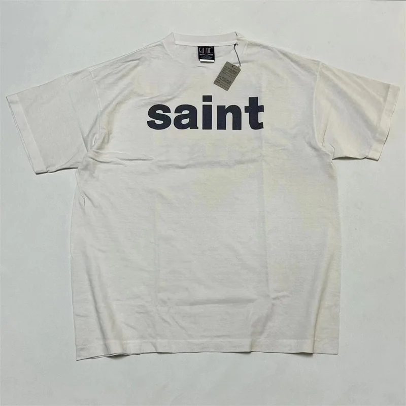 Trend Fashion Print Letters SAINT Tee Tops Classic Summer Mens Womens Cotton Short Sleeve T-Shirt