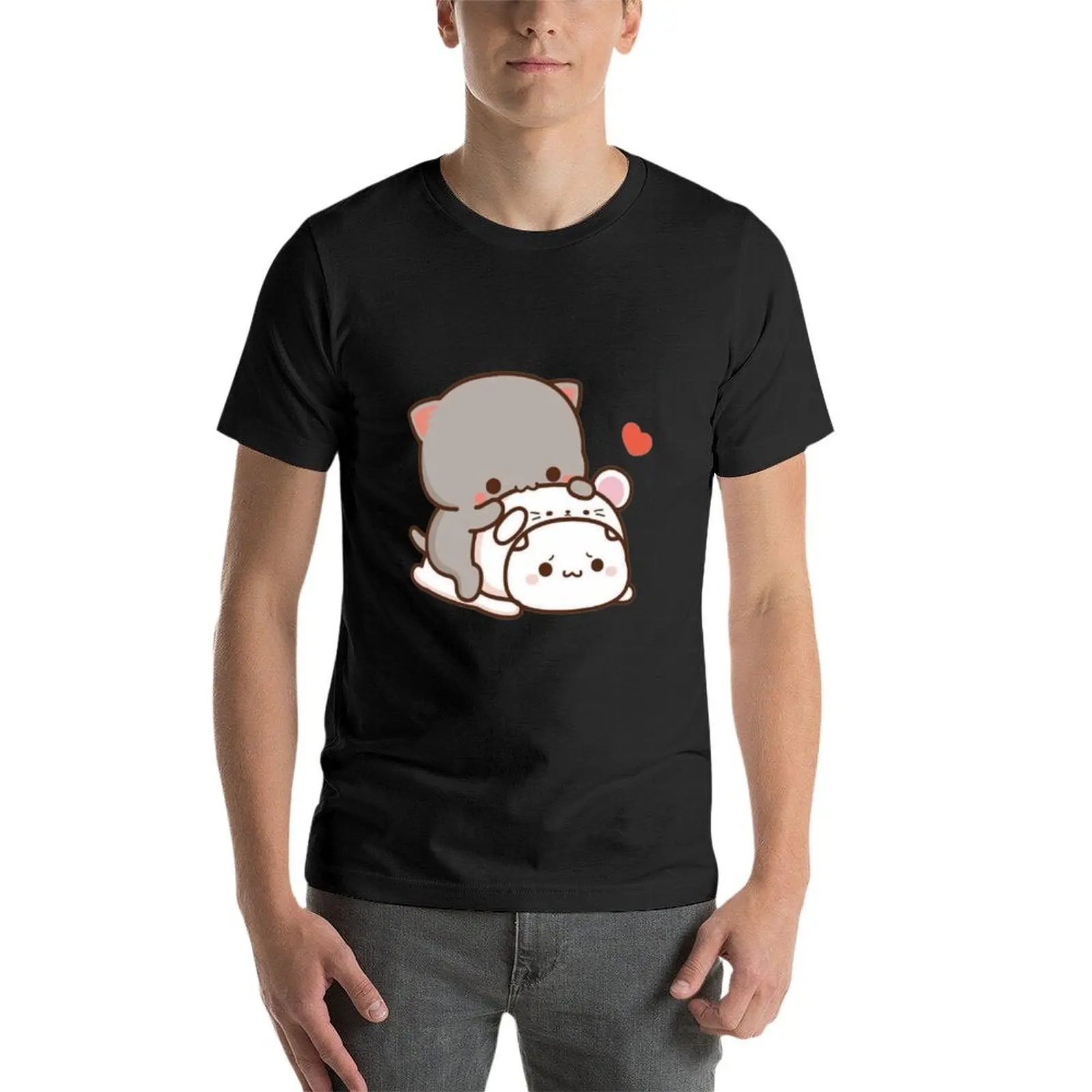 Peach And Goma Plush T-Shirt heavyweights summer clothes Men's clothing image 3