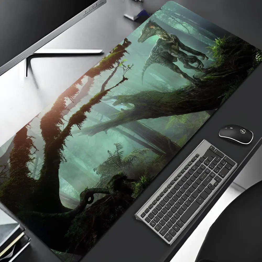 Dinosaur Mouse Pad Gaming Locking Kawaii Edge Big Computer Gamer Large Rubber Art Mousepad Laptop Desk Mat