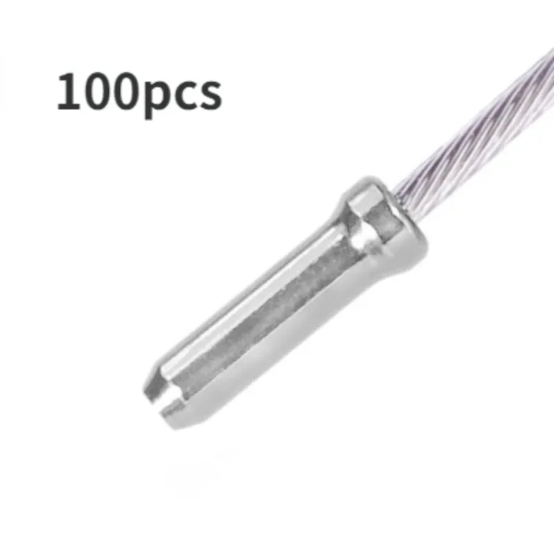 100 pçs linha de bicicleta tubo cauda tampas de extremidade linha de freio desviador mudança fio tampas dicas crimpagens mtb bicicleta tampa do cabo de freio