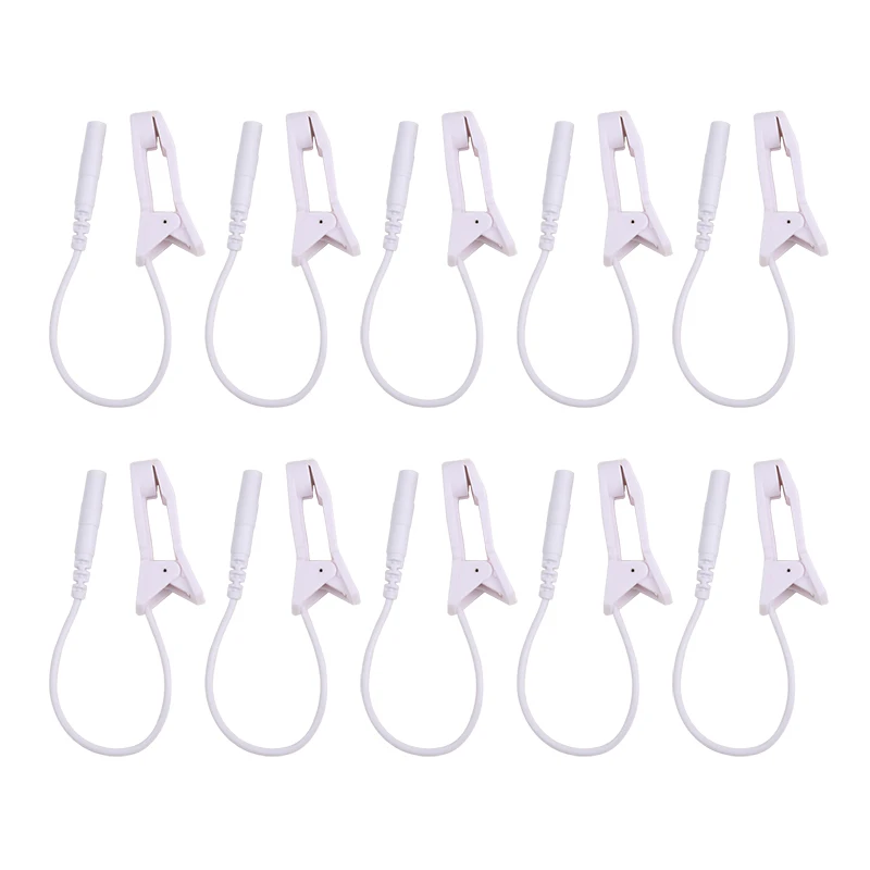 Ear Pain Relief Clip Tens 2.0mm Pin Breast Nipple Electrode Lead Wire for TENS Unit Physiotherapy Machine Connection Cable Massa