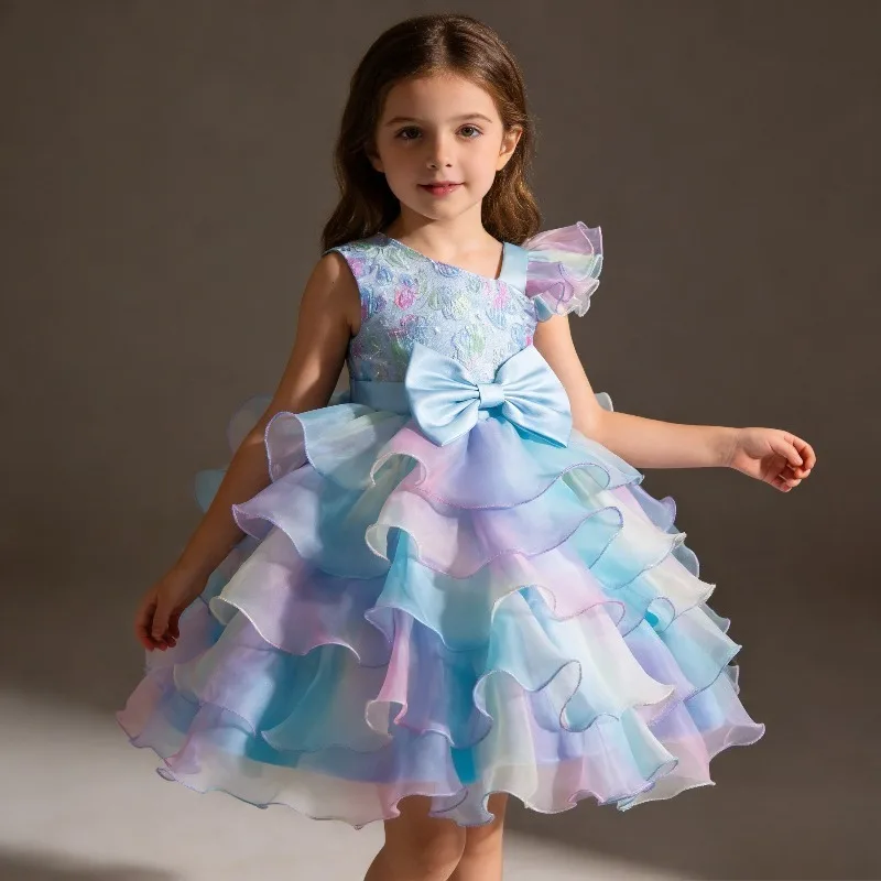 

Платье для девочек с пышной юбкой в стиле принцессы, осеннее, для дня рождения, элегантный тематический наряд