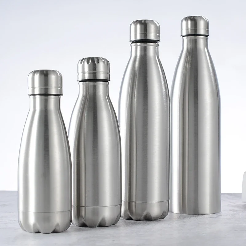 New Stainless Steel Water Bottle 1 Liter Drink Bottle for Sport Travel Cups 500 750 1000ml Water Bottles