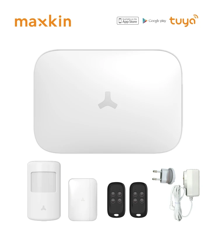 maxkin FCC certificated tuya powered DIY self-monitoring  smart home security alarm system