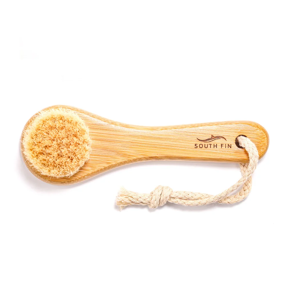 Brosse manuelle pour le visage en crin de cheval, épurateur de bain pour le corps, nettoyage en bambou, brosse pour le visage, brosse pour femmes