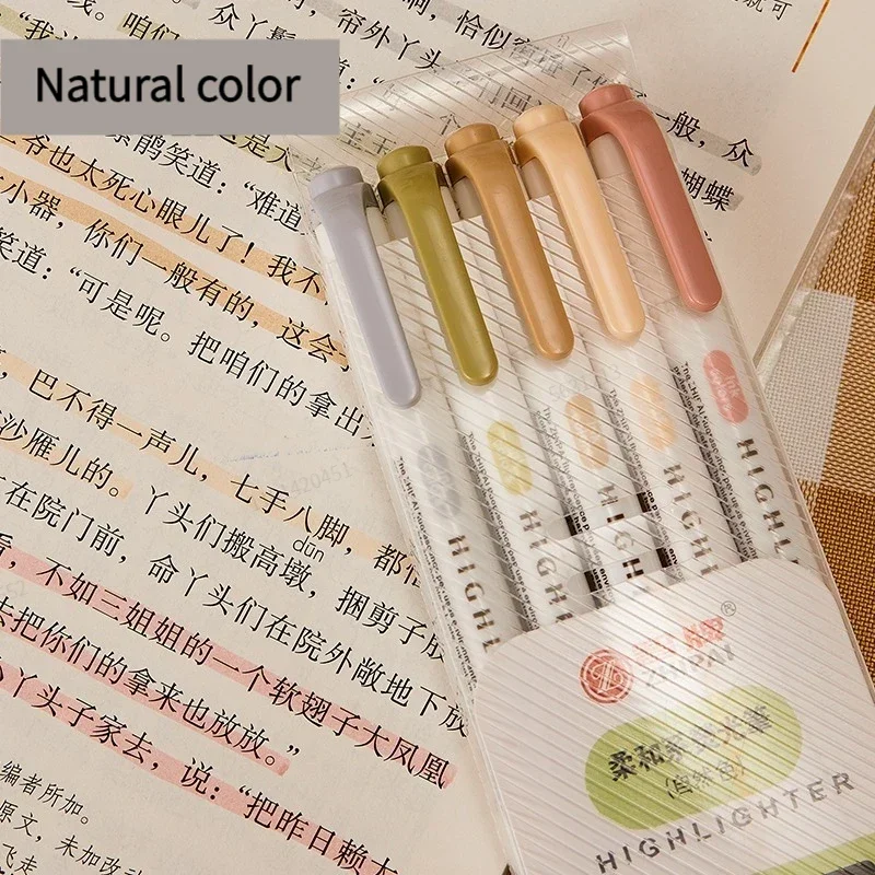 Double-Ended Pastel Highlighter Set — 5 Colors