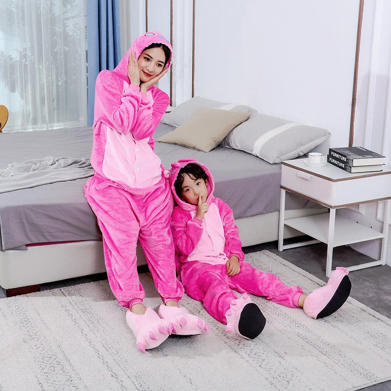 Kigurumi Stitch Animal Pajamas Unisex Adults Cartoon Onesies Pyjamas Halloween Christmas Family Party Homewear Costumes