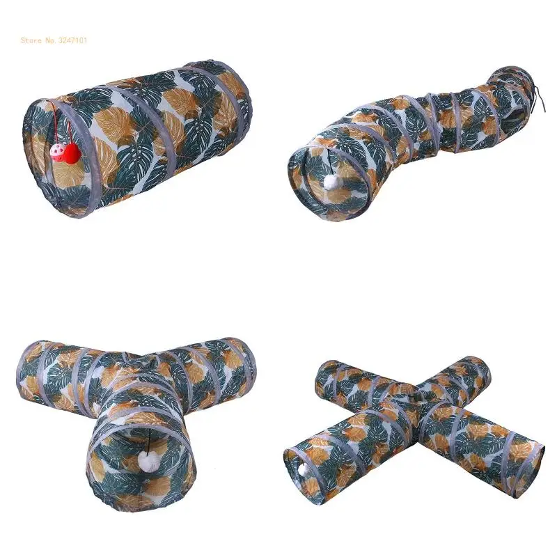 Collapsible Tunnel Tube Pet 3/4 Way Tube for Play Tunnel Large Hideaway Dropship