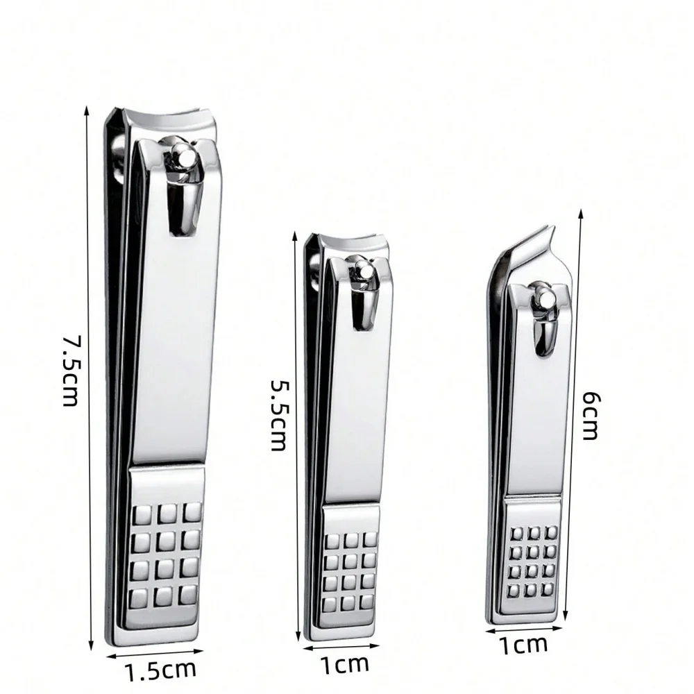 3-częściowy zestaw obcinaczy do paznokci ze stali nierdzewnej, profesjonalny zestaw do obcinania paznokci, ostre i trwałe narzędzia do manicure i pedicure