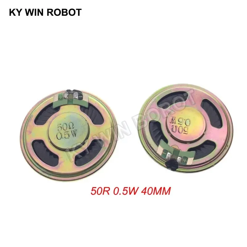 2 pçs/lote Novo Ultra-fino Mini alto-falante 50 ohms 0.5 watts 0.5 W 50R alto-falante Diâmetro 40 MM 4 CM espessura 5 MM