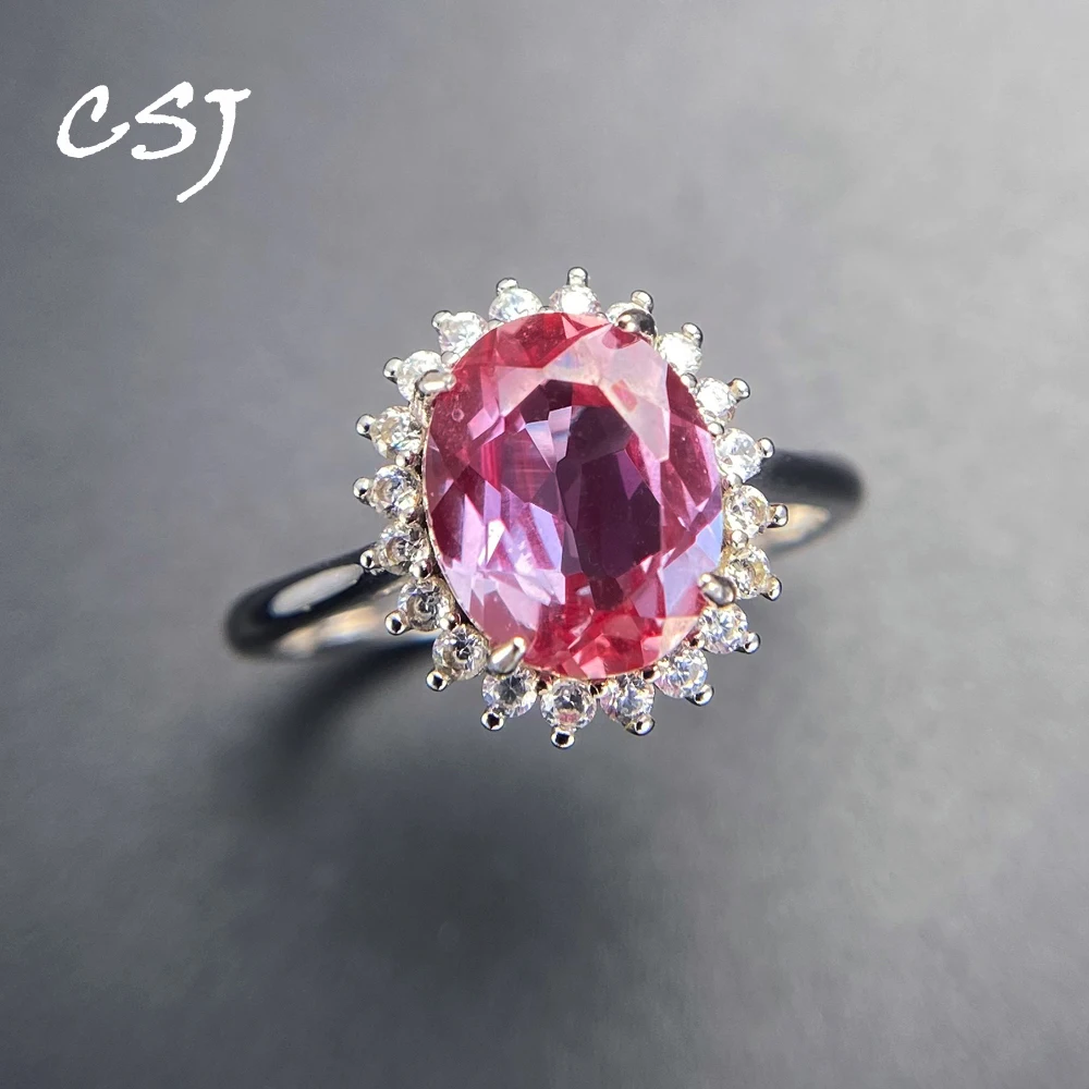 

Trendy 3 Carat Lab Grown Alexandrite Rings Sterling 925 Silver Gemstone Oval 8*10mm for Women Birthday Party Trendy Jewelry Gift