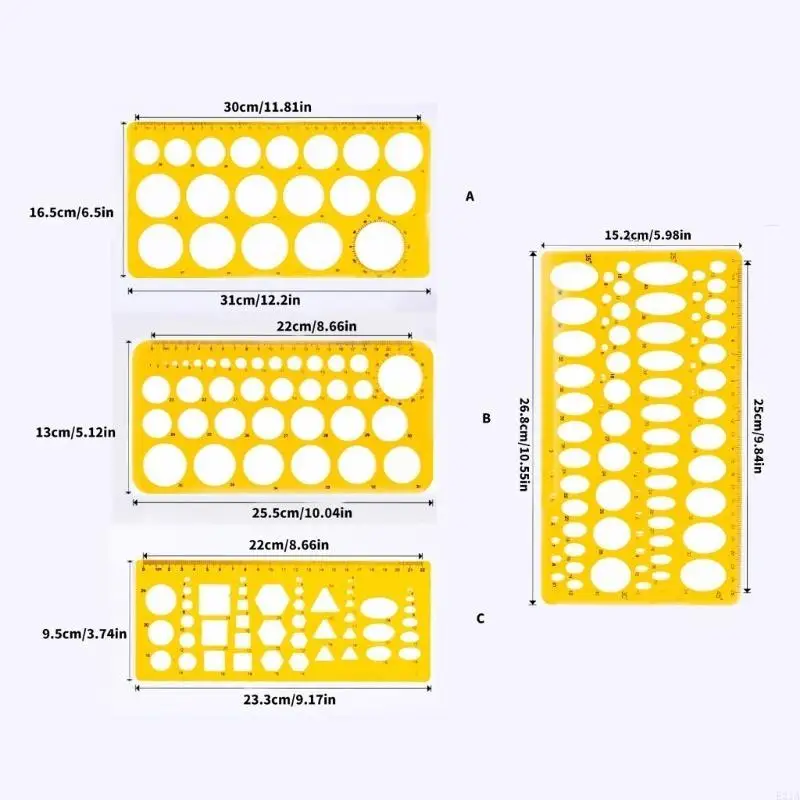 Multifunction Geometric Stencils Drawing Ruler Circle Stencils Oval Stencils