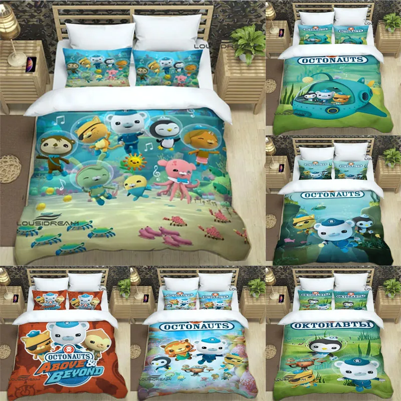 

Octonauts Bedding Set Quilt Cover Pillowcase Anime Barnacles Kwazii Decor Bed Spead Bedroom Duvet Cover Bedding Suit Kids Gift