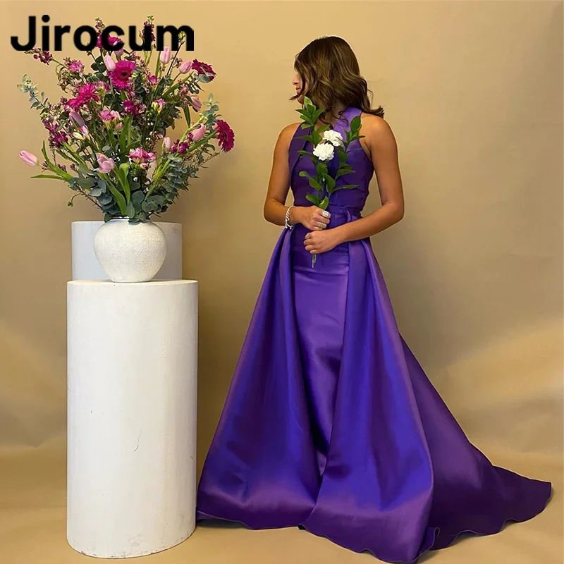 

Jirocum Halter Prom Dress Women's Satin Sleeveless Party Evening Dresses Floor-Length Special Arabian 2025 Formal Occasion Gown