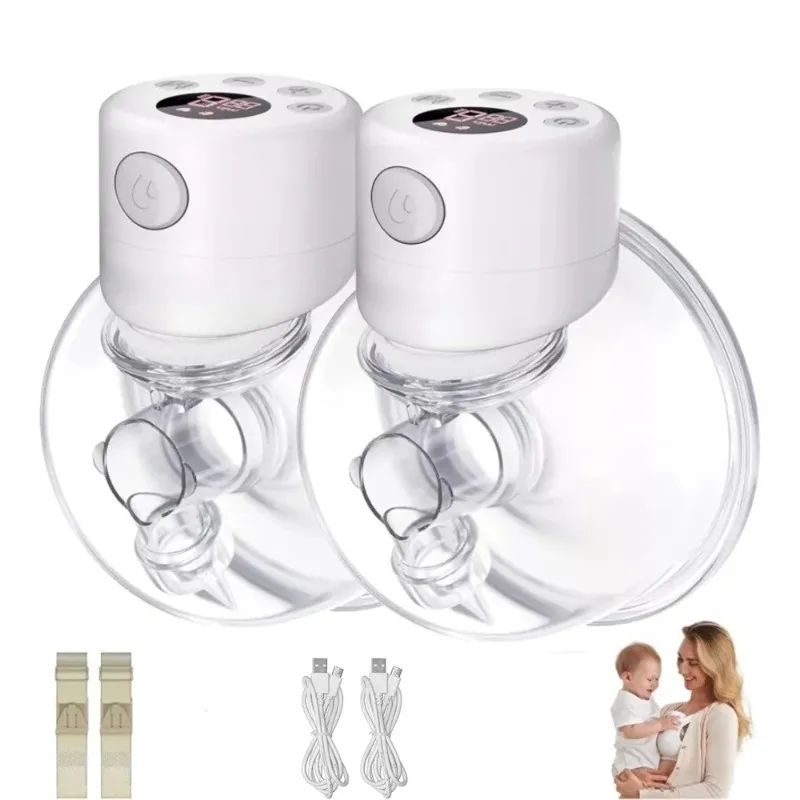 S12 Double / Single Electric Breast Pumps, Hands-free Poratable Mom Milk Puller Pump, Slient Breastfeeding Pump for Baby
