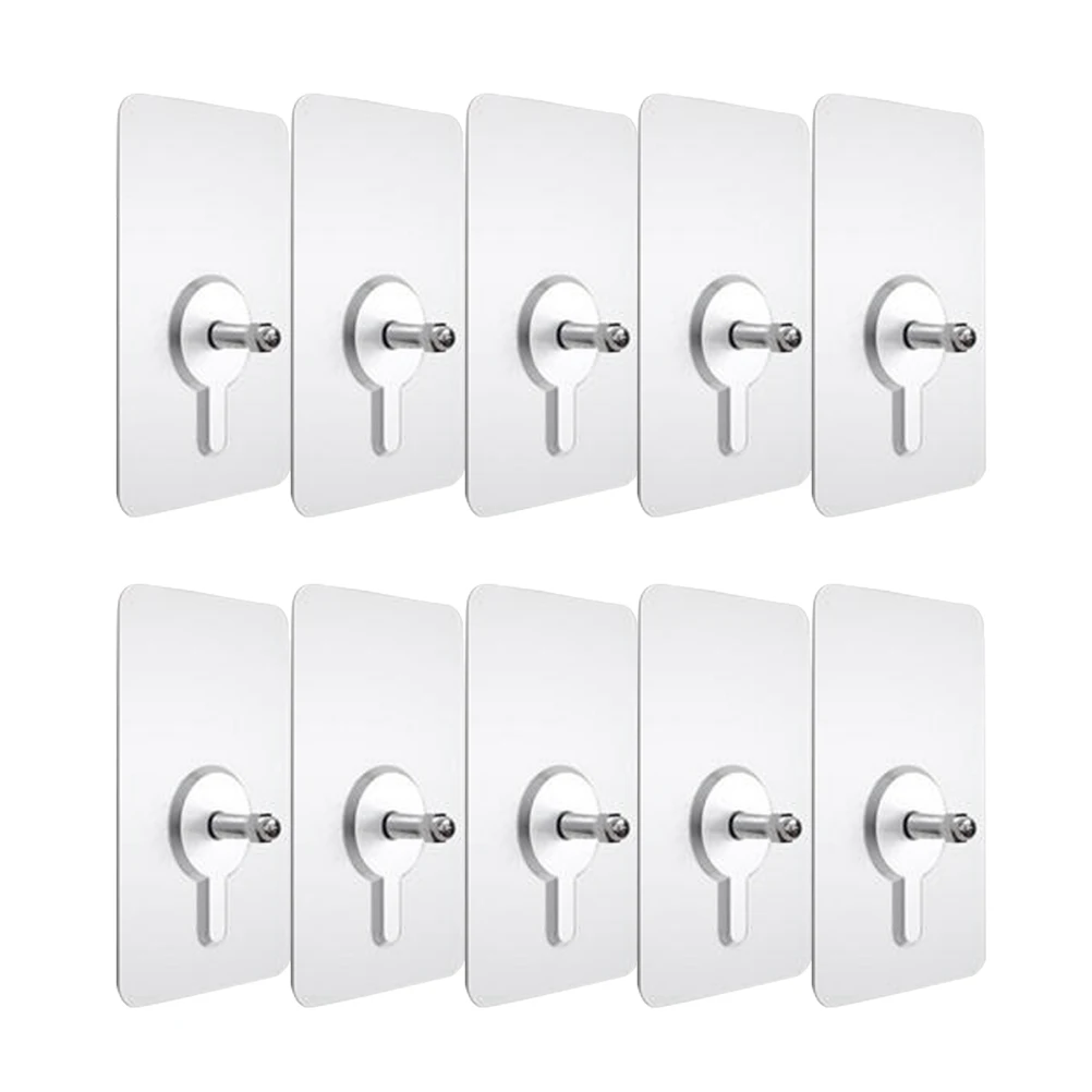 

10pcs Non-Trace Adhesive Wall Hangers Screw Sticker Picture Hanging Kit Cement Walls Traceless Hooks Long Lasting
