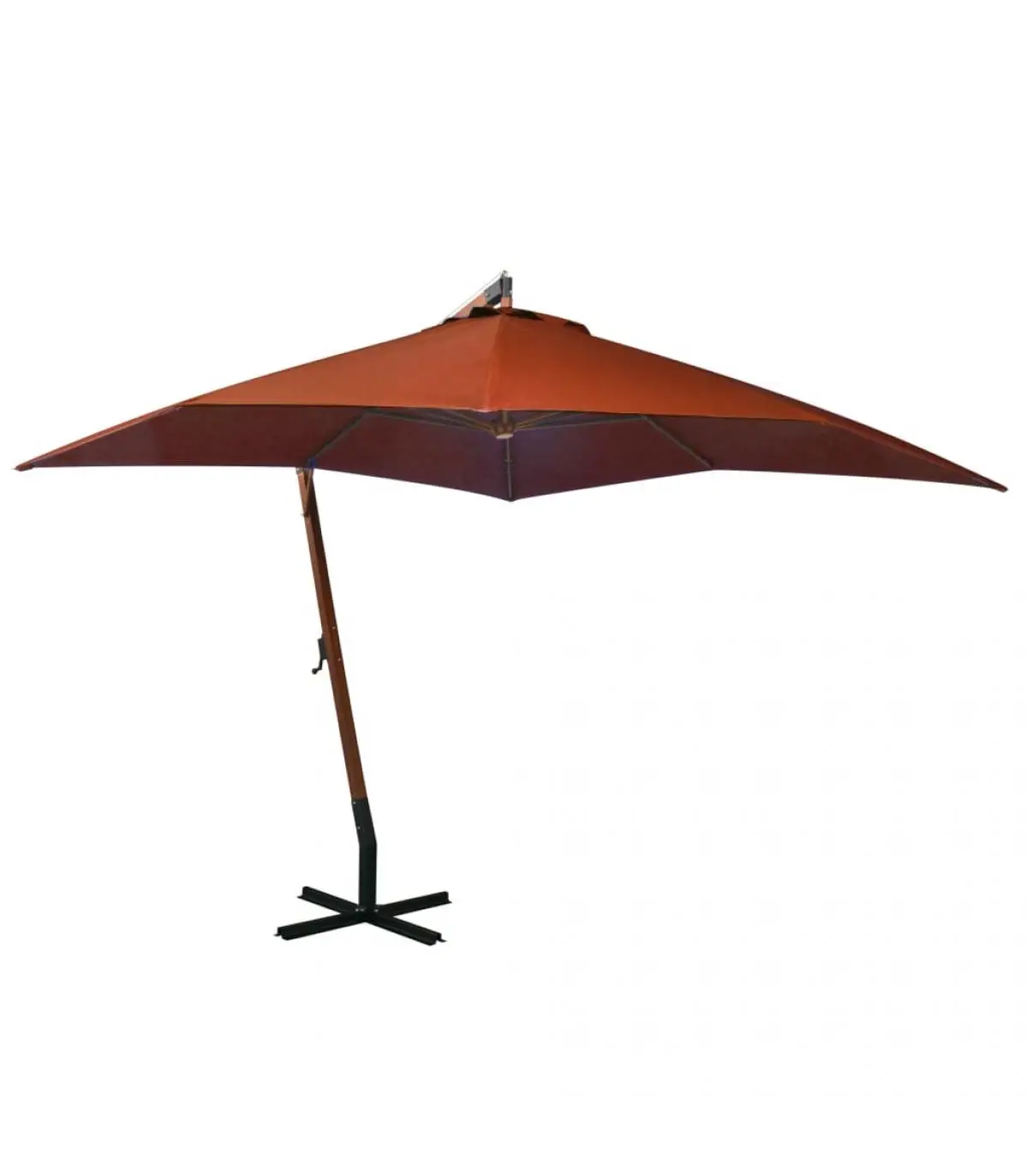 3x3 m Terracotta Fir Solid Wood Stick Hanging Umbrella Umbrella