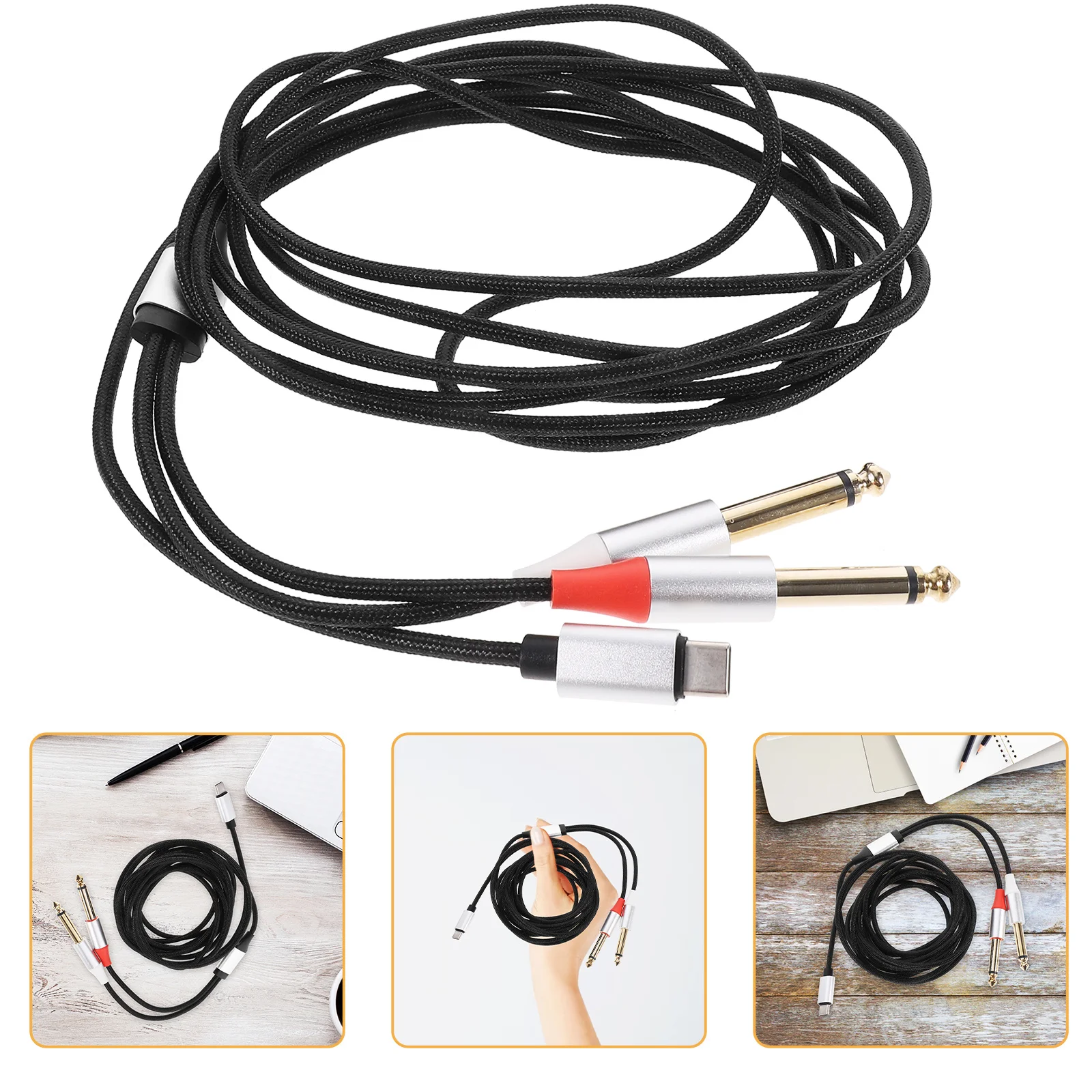 

3M USB C to Dual 6.5mm Audio Cable Solid Material Reliable Performance Compatible with Tablets Laptops Speakers Headphones Audio