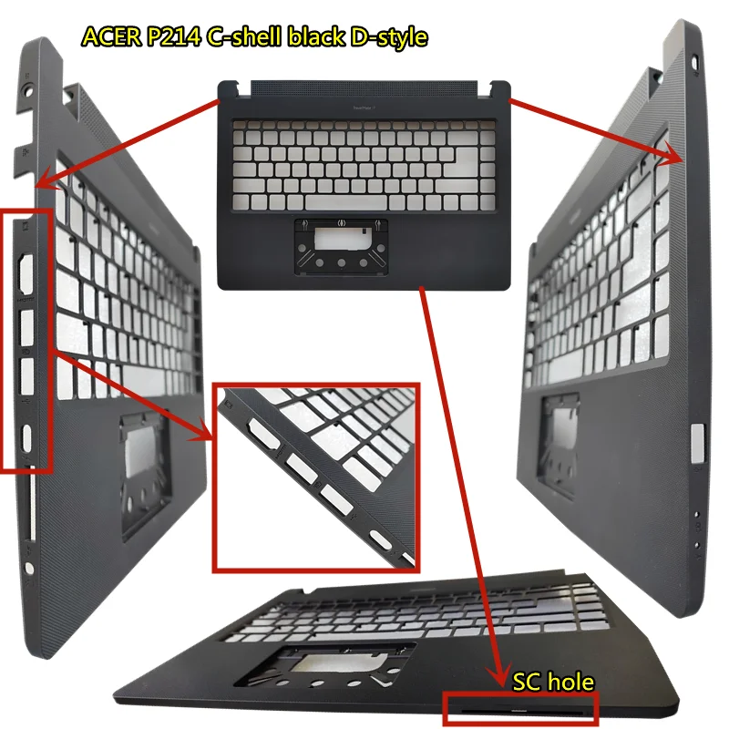 Imagem -05 - Teclado de Laptop Adequado Escudo Botto Case d Capa para Acer Travelmate P214 N19q Preto Novo
