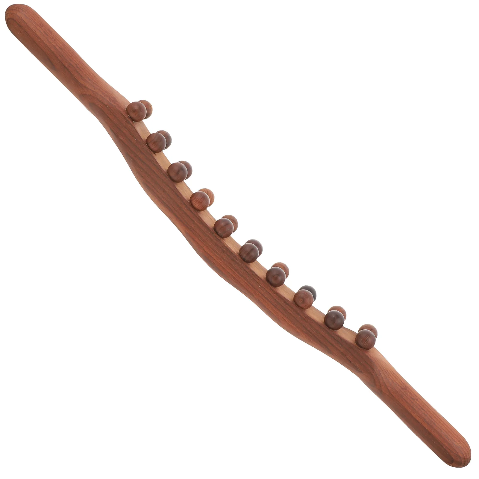 

Wood Massage Stick Body Massager 20 Round Beads Portable Back Neck Shoulder Meridian Treatment Tool Rolling Bead Muscle
