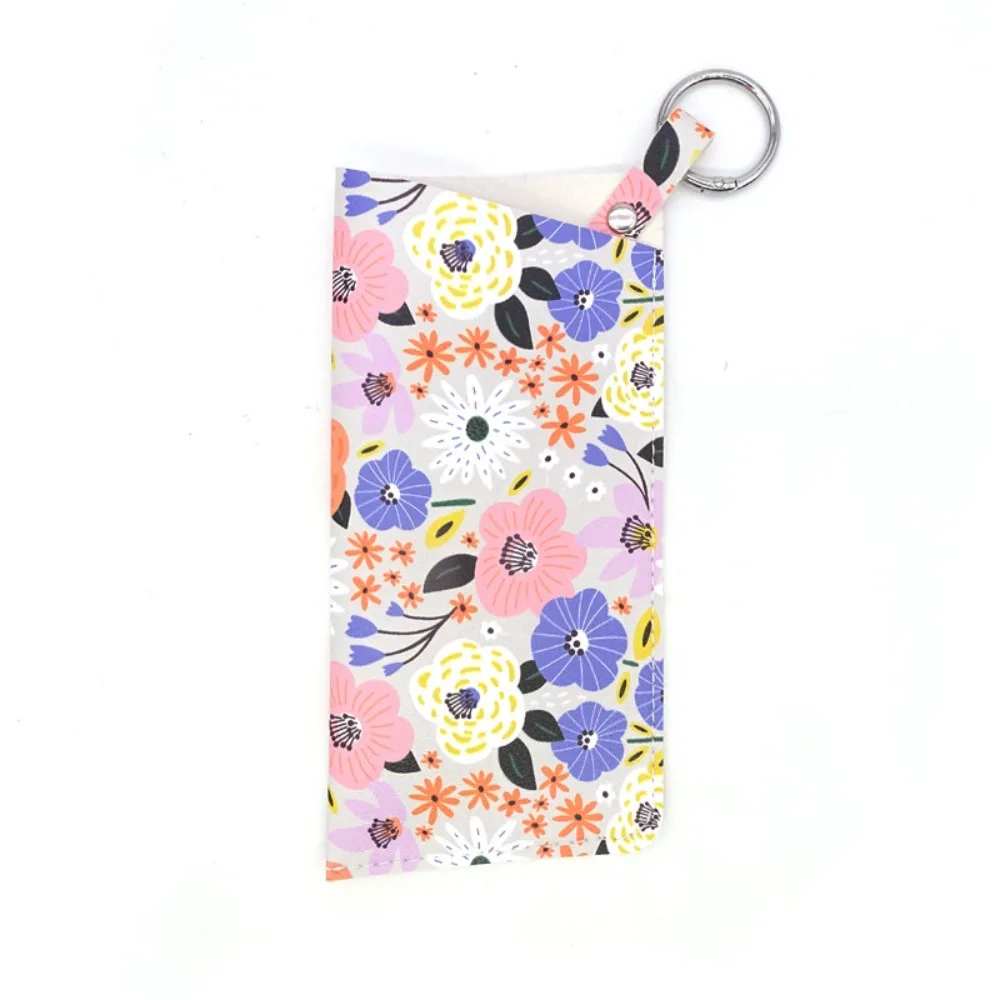 حقيبة تخزين النظارات الشمسية المصنوعة من جلد البولي يوريثان بلون سادة مع حلقة مفاتيح معلقة للنظارات الشمسية المحمولة وحامل نظارات شمسية متين #1